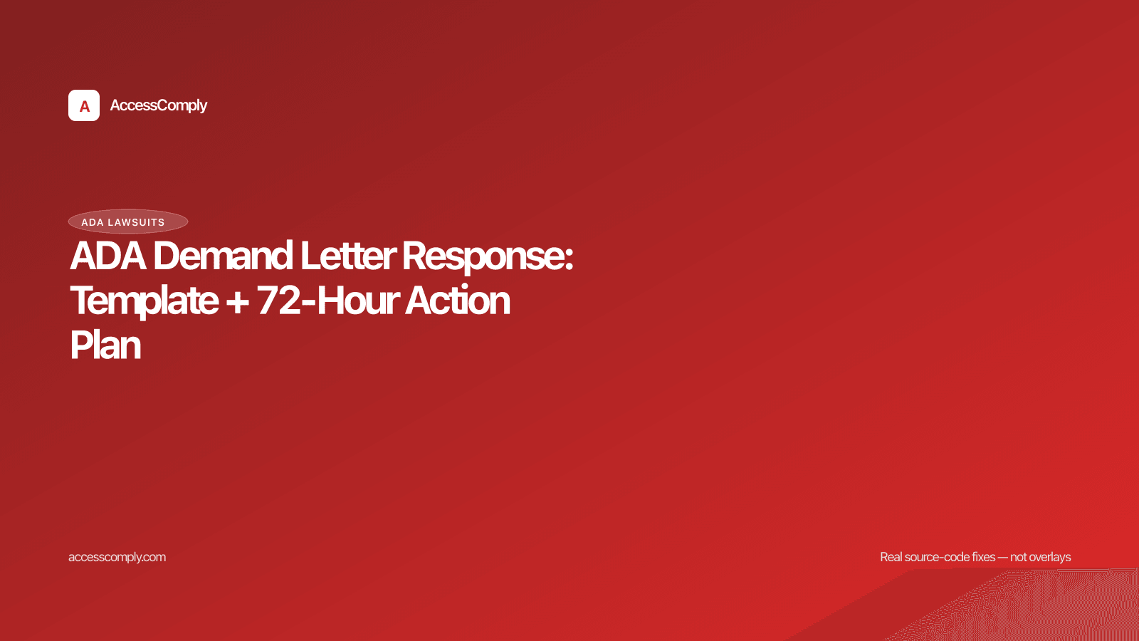 ADA Demand Letter Response: Template + 72-Hour Action Plan — featured image