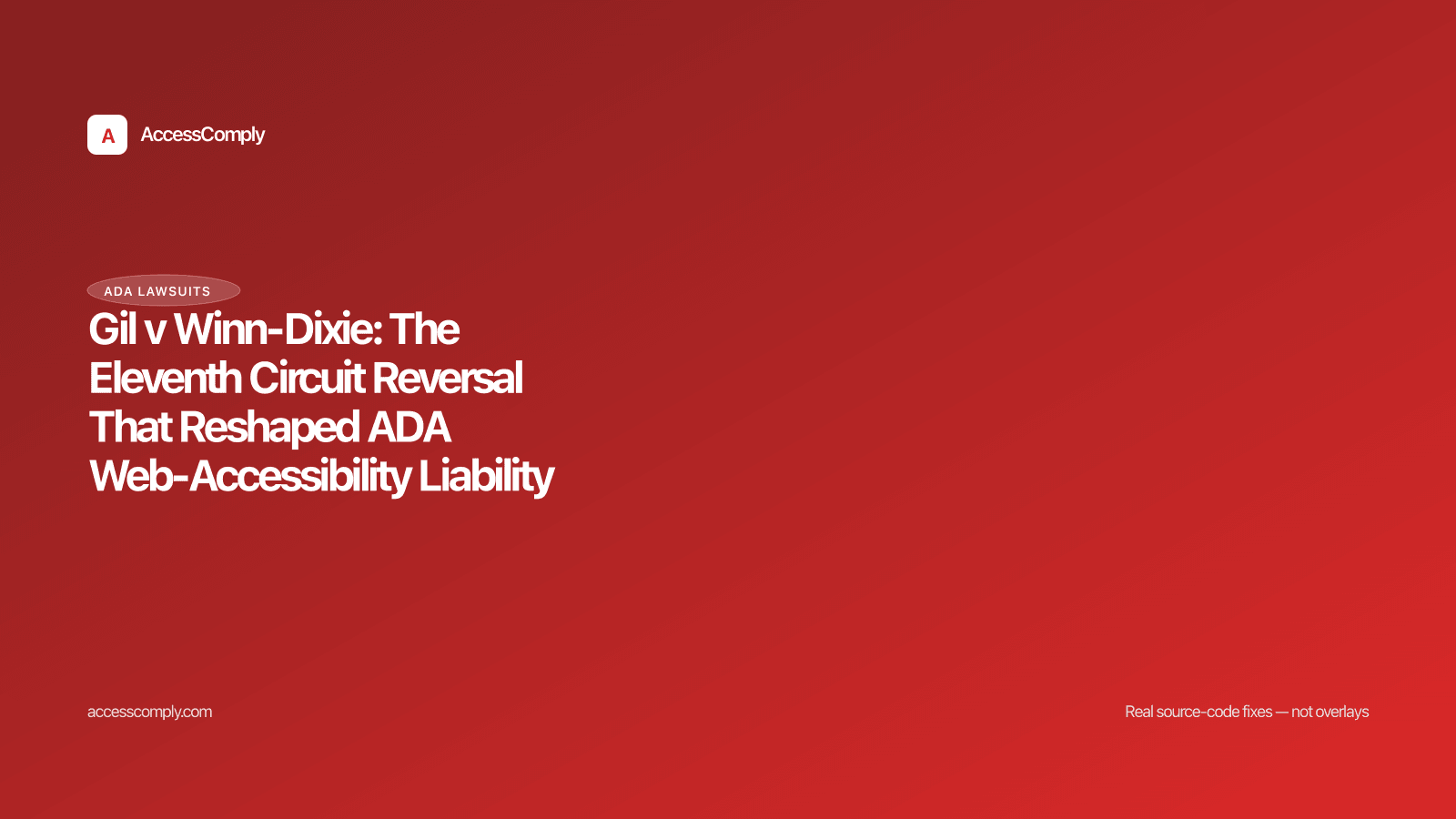 Gil v Winn-Dixie: The Eleventh Circuit Reversal That Reshaped ADA Web-Accessibility Liability — featured image